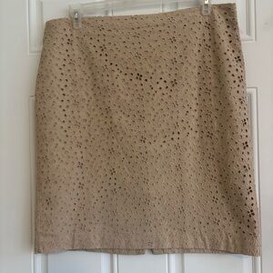 Talbots Beige Eyelet Skirt, Size 16